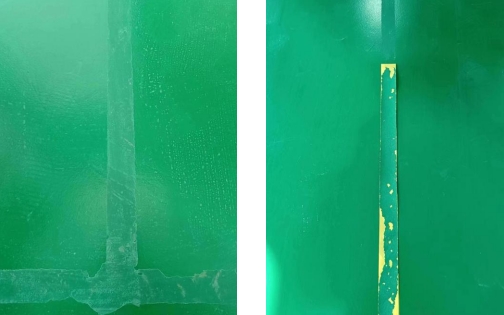 強力膠把聚氨酯超耐磨面漆層粘下來